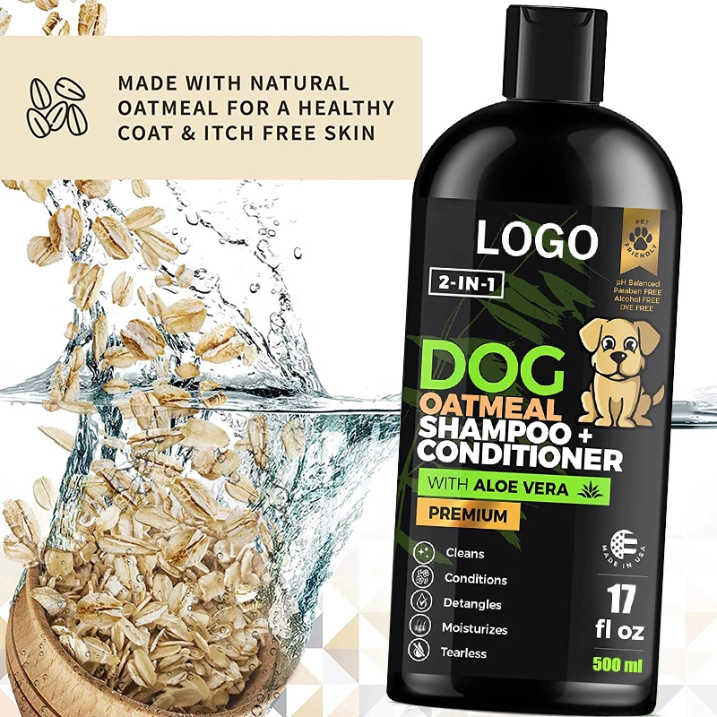 Body Wash Pet Shampoo for Dog Cleaning Flea Tick Treatment Private Label Customize 2 in 1 500ml Dog Shampoo and Conditioner