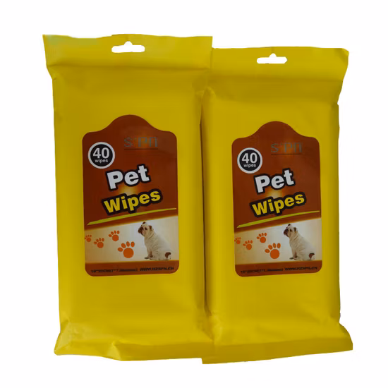 Non-tissés spéciaux antibactériens médicamenteux biodégradables bambou vert désinfection thé doux Deodoran lingettes nettoyantes pour chiens et chats