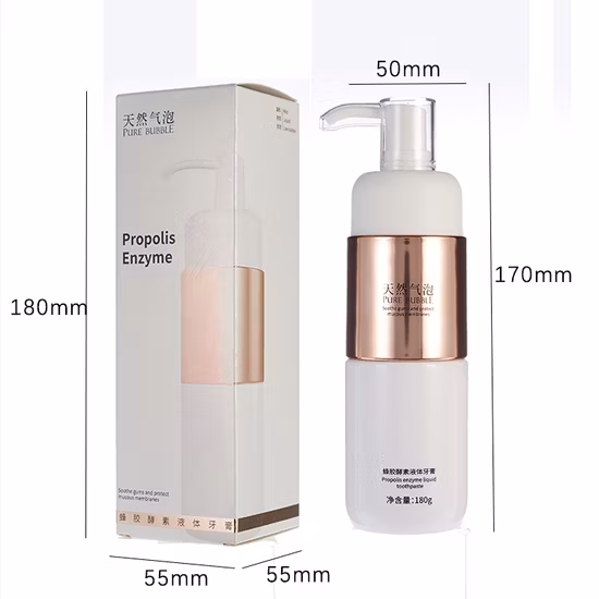 Fabricant de dentifrice à pompe liquide en enzyme de propolis sans fluorure organique naturel, vente en gros, marque privée personnalisée, fabricant